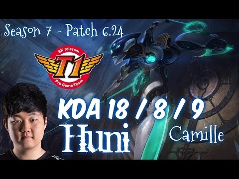 SKT T1 Huni CAMILLE vs RENEKTON Top - Patch 6.24 KR Ranked