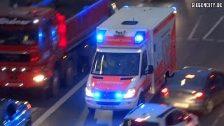 preview picture of video 'Einsatzfahrten von Feuerwehr, Polizei und Rettungsdienst - Siegen - Dezember 2014'