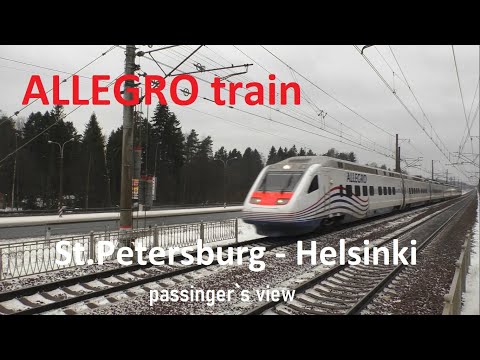 Allegro train. St.Petersburg - Helsinki. Passenger`s view / Поезд Аллегро в Хельсинки - вид из окна