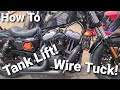 Harley Davidson Sportster EFI Tank lift, wire tidy tuck, how to DIY