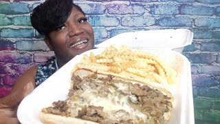 PHILLY CHEESE STEAK MUKBANG // 1ST TIME TRYING AMERICAN DELI HOUSTON // EATING SHOW // ULOVE CHANI