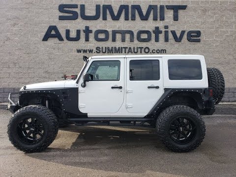 LIFTED 2015 JEEP WRANGLER  4 DOOR SAHARA WHITE ROUGH COUNTRY WALK AROUND REVIEW 10429 SOLD!