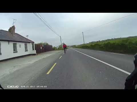 Cyclist has a close call with a Truck in Ireland