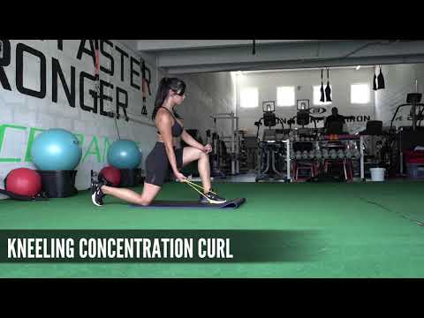 Kneeling Concentration Curl w/ Mini Loop Resistance Band (Workout Demonstration Video)