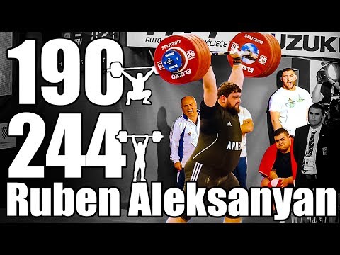 Ruben Aleksanyan (151kg Armenia) 190kg Snatch 244kg Clean and Jerk - 2017 European Championship
