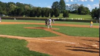 Batter hits just beyond the reach of an outfielder