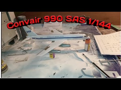 model of the convair 990 aircraft of SAS  in scale 1/144-I