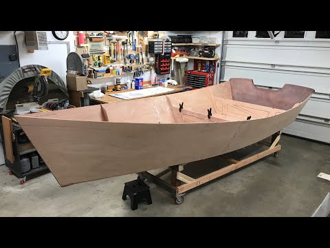#7 Peeler Skiff Build- Stitch and glue process in timelapse