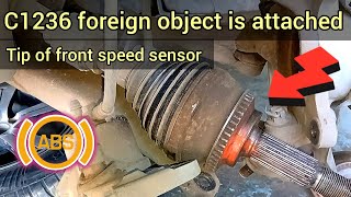 C1236 foreign object is attached on tip of front speed Sensor #c1236 #toyota #abs
