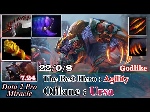 Ursa Offlane Godlike 22 Kill - Dota 2 Pro Miracle Spotlight Gameplay Patch 7.24 - Dota 2 Pro Miracle