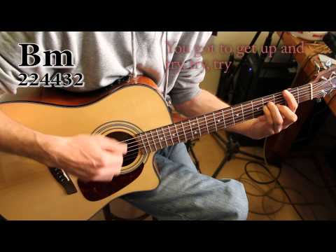 Try (Pink),  Acoustic guitar tutorial / cover with chords, tips and lyrics