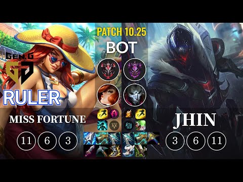 GEN Ruler Miss Fortune vs Jhin Bot - KR Patch 10.25