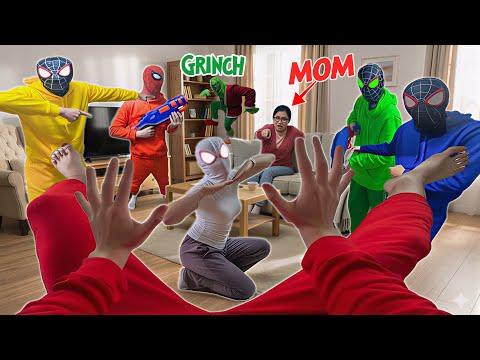 6 SPIDER-MAN BROTHERS TEAM UP TO MEET ALL CHARACTERS | SUPERHERO NERF WAR (Comedy Action POV Story)