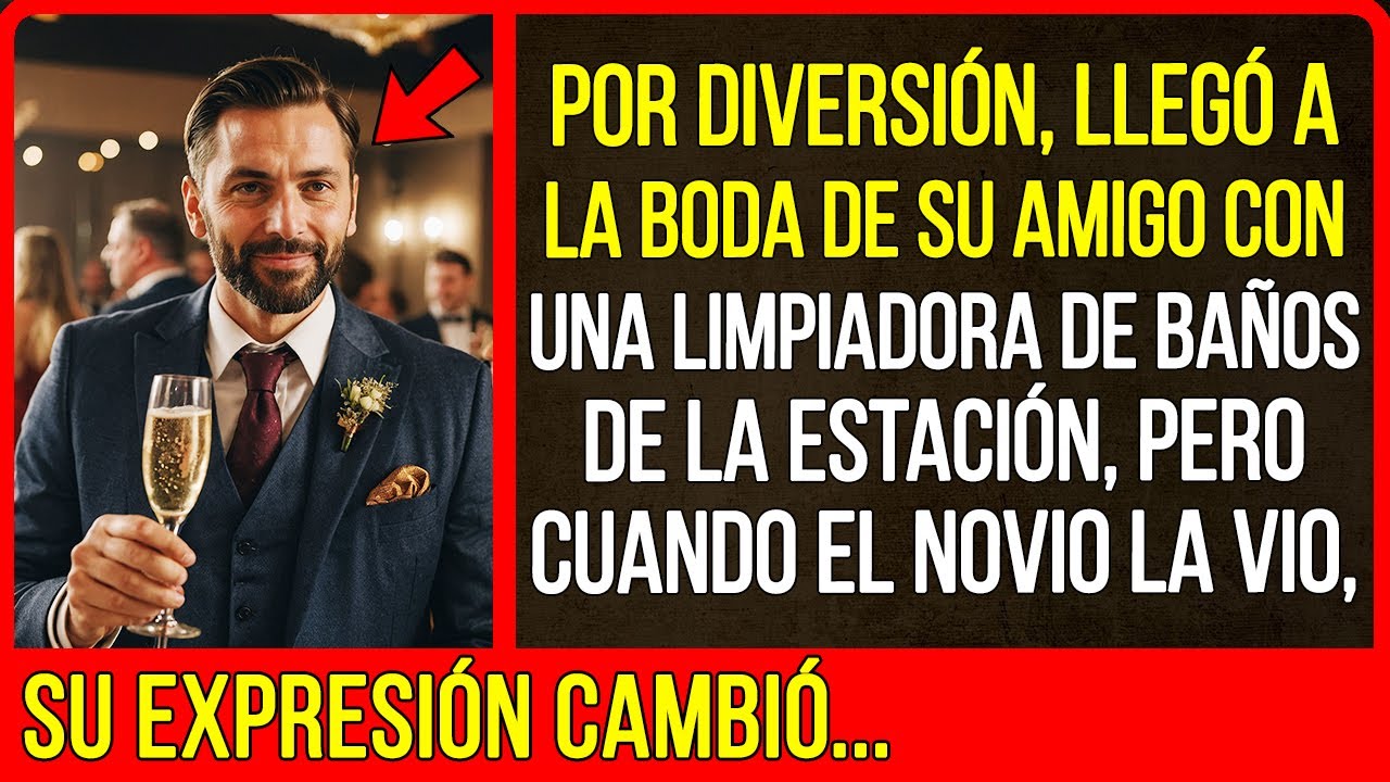 Por diversión, llegó a la boda de su amigo con una limpiadora de baños de la estación, pero cuando