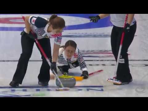 WWCC 2018. Kim EunJung hogline violation on last shot of the game