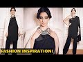 Sonam Kapoor Nails An Indo Western Look As She Dons A Black Sari Tuxedo With A Bindi