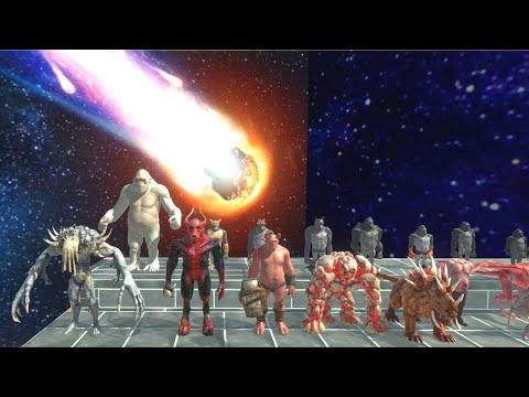 Infernals Vs Primates VS Fantasy VS Reptiles - 1v1v1v1 - Animal Revolt Battle Simulator
