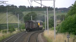 preview picture of video 'Class 37 37518 + Black 5 44871 at Carluke on 5Z32 LE move Carnforth - Fort William 03-08-12'
