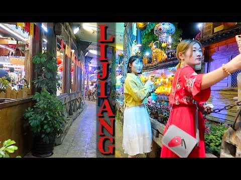 VIDA NOTURNA DE Lijiang | Cidade Velha de Lijiang À NOITE | Guia de viagem da China | Yunnan Lijiang
