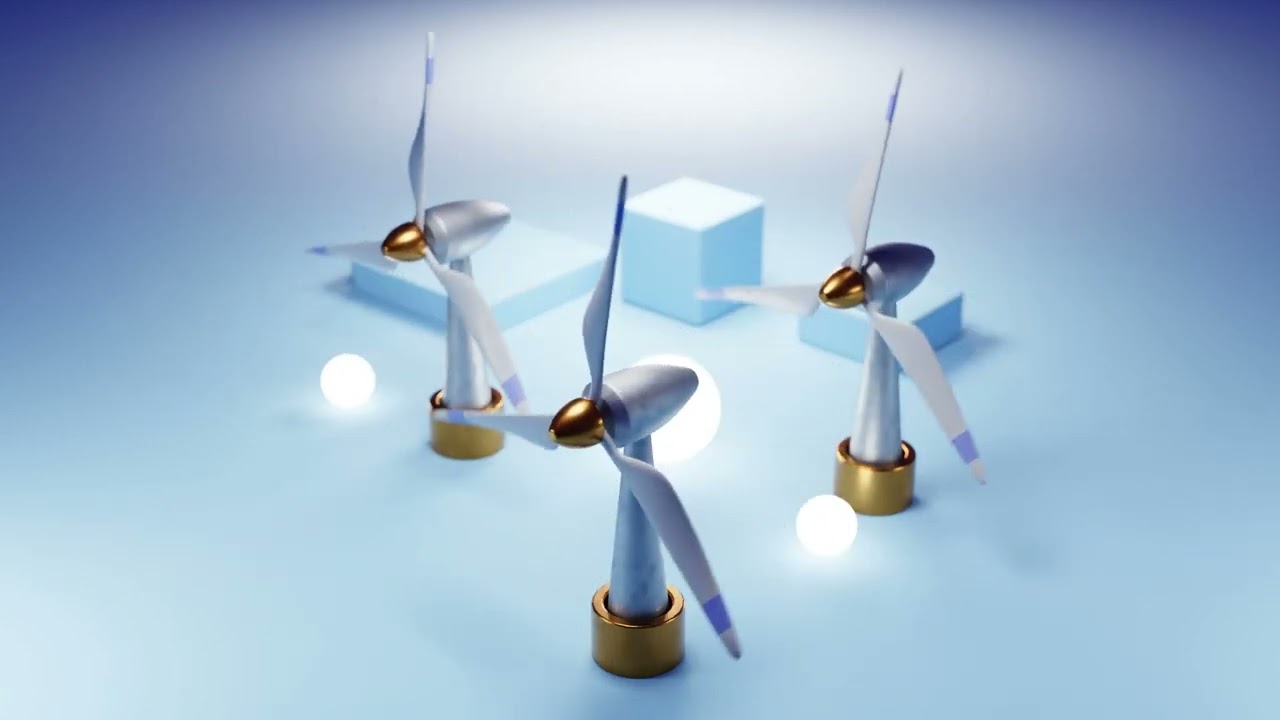 Premium Stylized Wind Turbine Set 3D Model