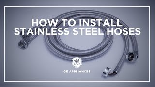 GE Universal 6 Ft Stainless Steel Washing Machine Hoses With 90 Degree Elbow Other WX14X10011 Picture