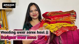 Amazon top wedding wear saree || Soft silk sarees || 