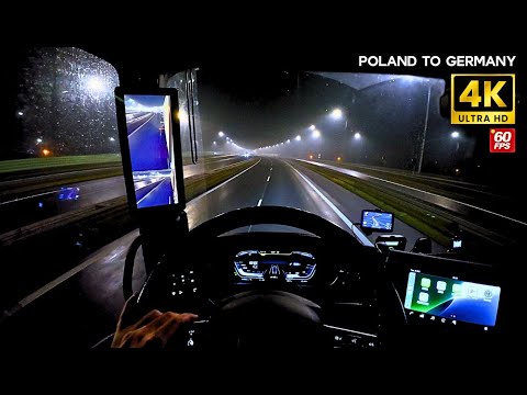 Night Trucking POV: Poland to Germany | 4K 60FPS | Relaxing Road Trip & Life on the Road Truckwash