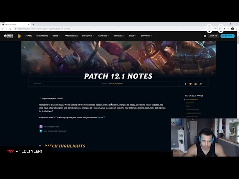 Tyler1 reacts to 12.1 patch notes | League of Legends