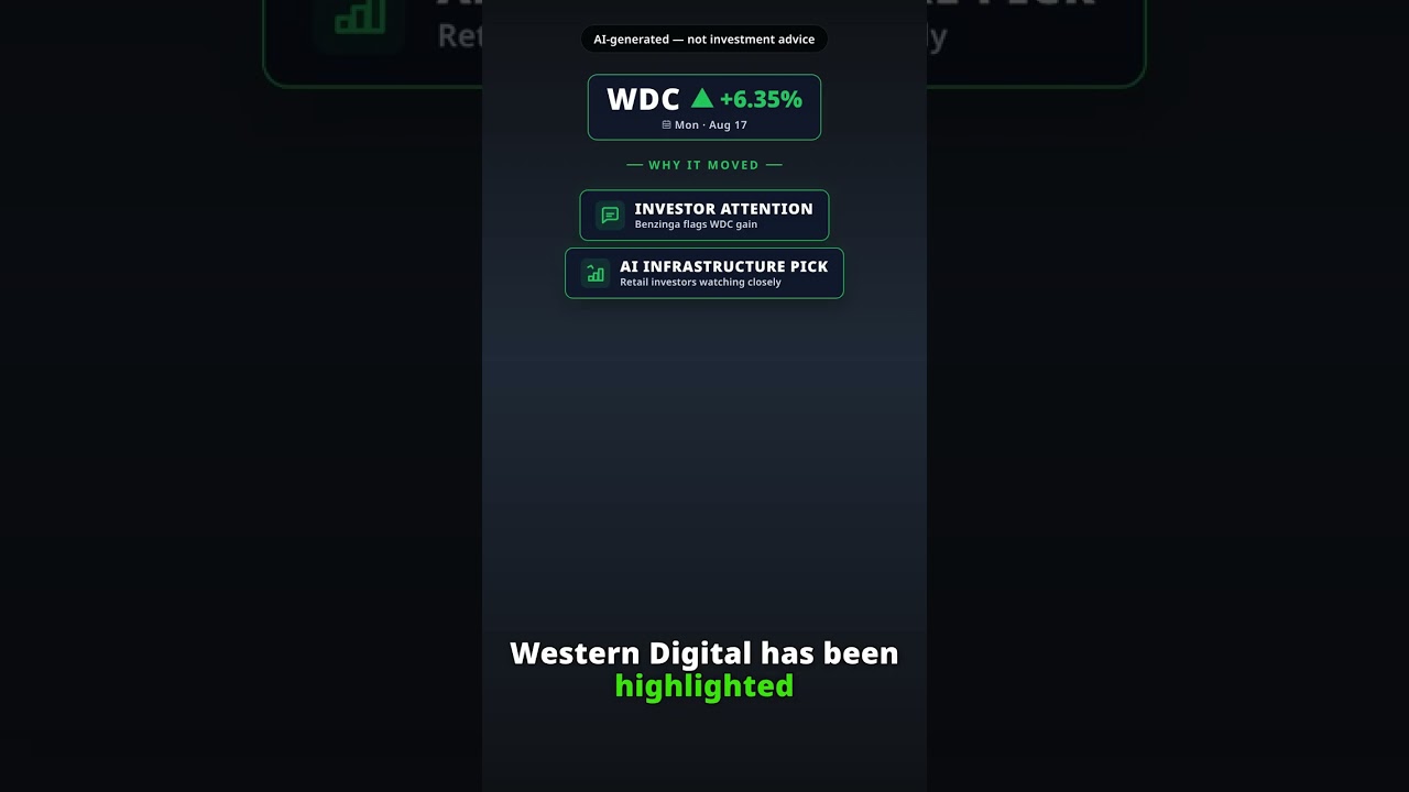 Why Is Western Digital Stock Leaping Today? WDC +6.35% (Aug 17)