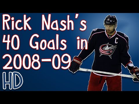 Rick Nash's 40 Goals in 2008-09 (HD)