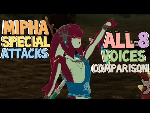 Mipha Special Attacks All 8 Voices Comparison - Hyrule Warriors: Age of Calamity