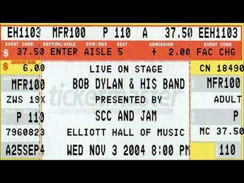 Bob Dylan 2004 US Fall Tour – West Lafayette, IN USA 3rd November 2004