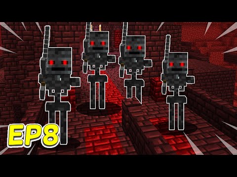 Minecraft: NETHER SURVIVAL LETS PLAY EP. 8 - WE GET OVER RUN & TRAPPED BY WITHER SKELETONS!!