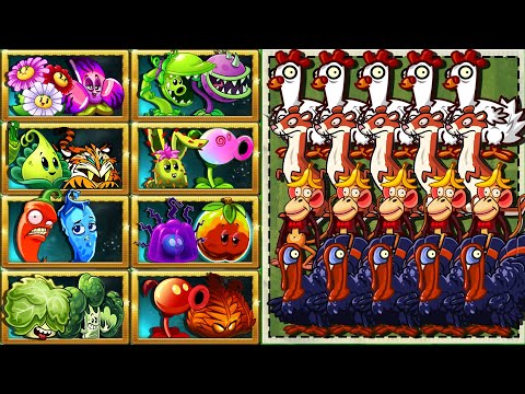 PvZ 2 Random 30 Best Pair Team Plants vs Team Animal Zombie Level 50 - Who Will Win?