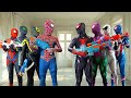 SUPERHERO S Story TEAM SPIDER MAN NERF GUN And BOXING With BADGUY TEAM Funny Live Action