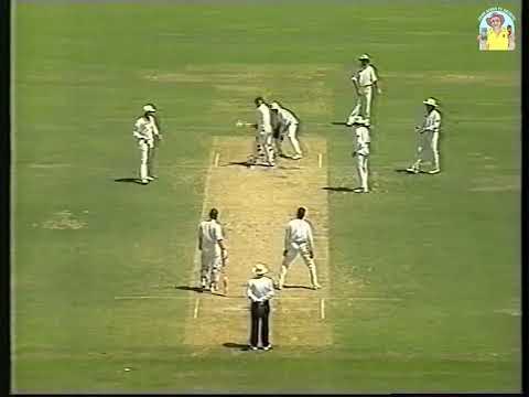 New Zealand behaving badly vs Australia at the WACA 1993. Fielder Andrew Jones has a huge dummy spit