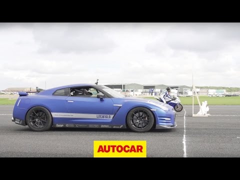 1200 Horsepower Nissan GT-R vs 205 Horsepower Kawasaki ZX-10R Drag Race