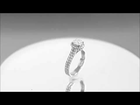 14k White Gold Round Cut Diamond Engagement Ring Art Deco Prong Set 1.39ctw - KNR INC - 1011