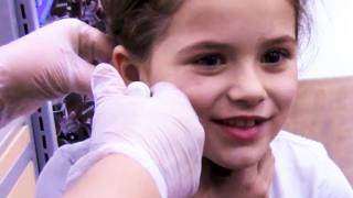 Cheese Heads!  Emma Finally Gets Her Ears Pierced!