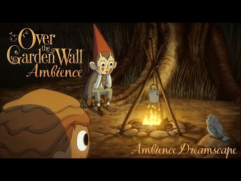 Over The Garden Wall Ambience | Calm Soundtrack & Crackling Fireplace