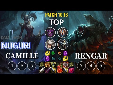 DWG Nuguri Camille vs Rengar Top - KR Patch 10.16
