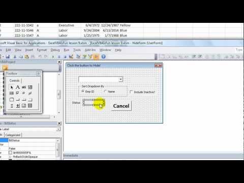 Excel VBA USERFORMS #7 Lookup Status and Favorite Color on Combobox Click!