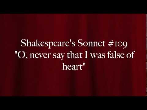 Shakespeare's Sonnet #109 "O, never say that I was false of heart"