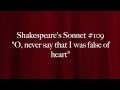 Shakespeare's Sonnet #109 "O, never say that ...