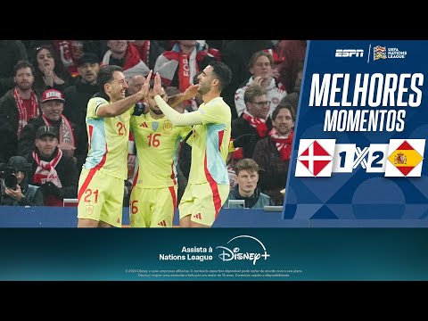 Gols e lances de Dinamarca x Espanha