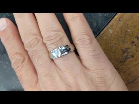 0.17 Ct. Men’s Round Burnished Set Solitaire - TwoBirch TB-GR-0100-WG-C