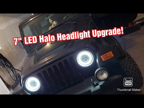 LED Halo Headlight Install Jeep TJ EASIEST WAY!