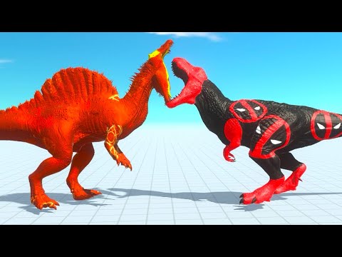 Strange Spinosaurus Deathrun Evolution destroys Batman Ben Ten Trex - Animal Revolt Battle Simulator