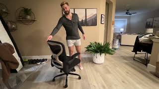 Office Desk Chair with Ergonomic Lumbar Support, Extra-Thick Seat Cushion, Flip-up Arms