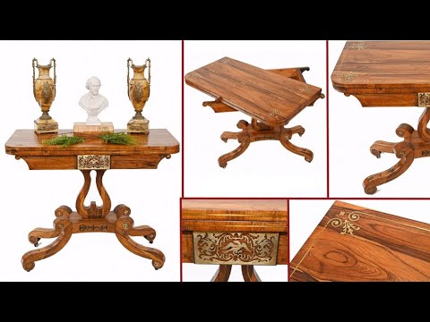 Antique Card Table   Rosewood Regency Games Tables Circa 1810